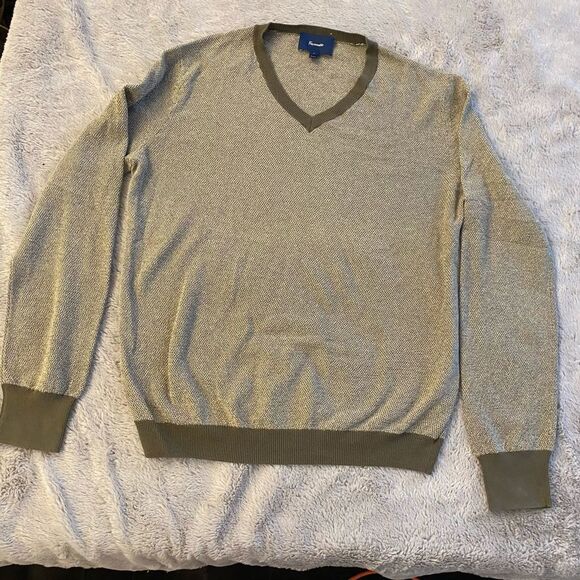Faconnable 100% cotton v-neck pullover, L - Picture 1 of 7